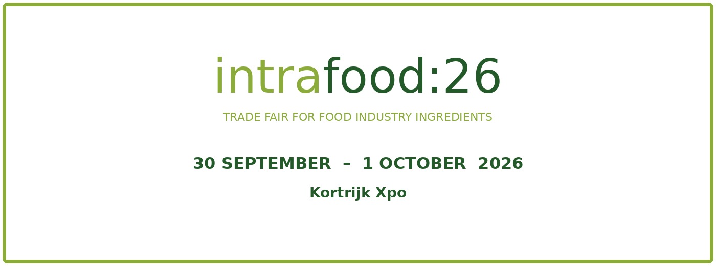 Intrafood 26 — 30 September and 1 October 2026, Kortrijk Xpo